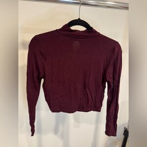 ASOS Purple/Burgundy/Red Wine mock turtle neck Crop Blouse